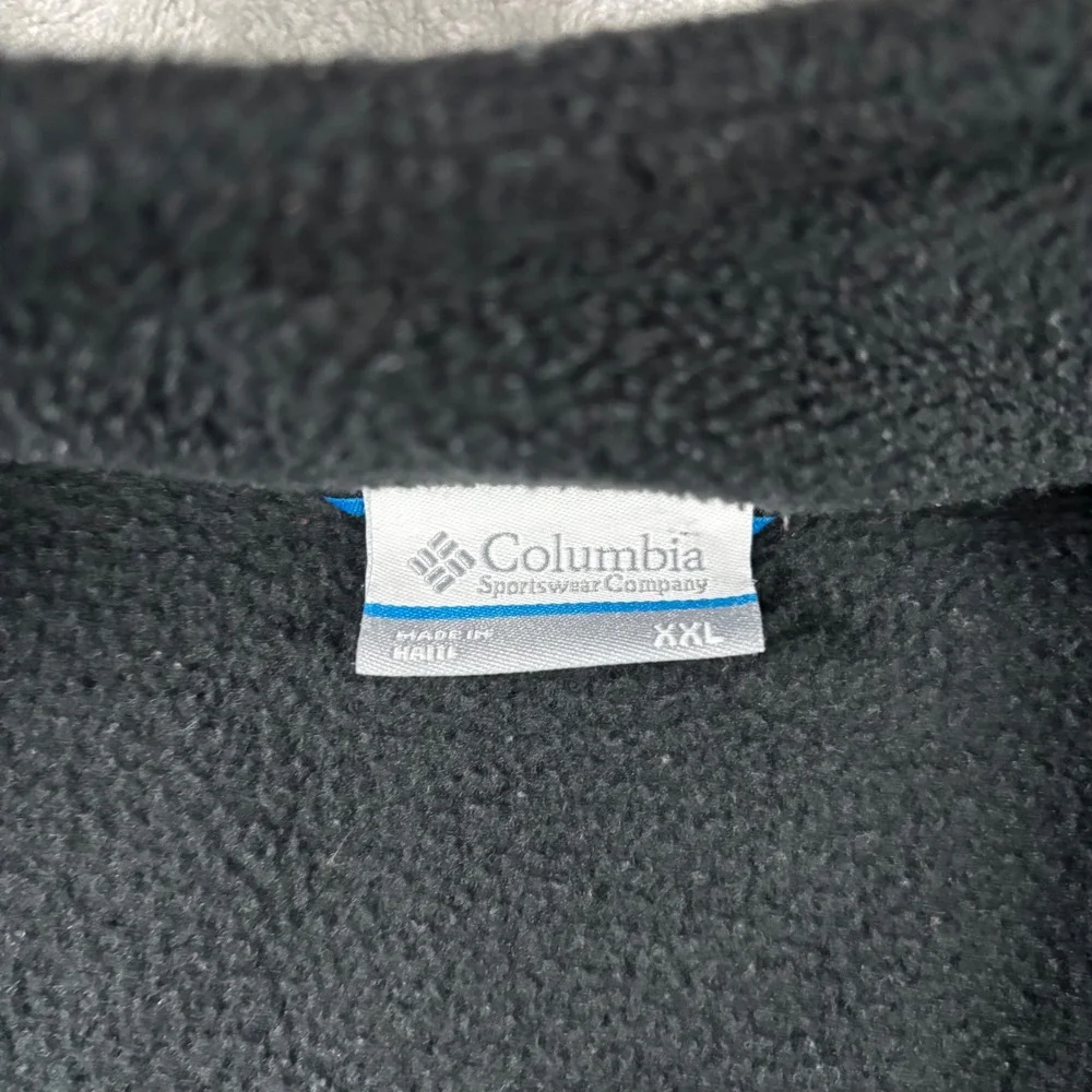 Columbia Mens XXL Black Full Zip Fleece Jacket South Carolina Palmetto Moon Logo